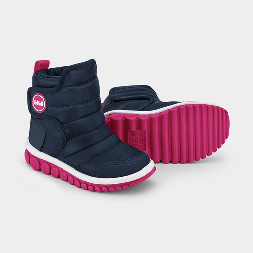 Bota Infantil Bibi Roller 2.0 Drop Azul Marinho Com Rosa