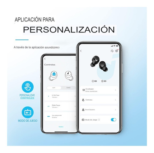 Audífonos Earbuds Inalámbrico Soundcore A20i Resistente Agua Color Púrpura Luz Blanco