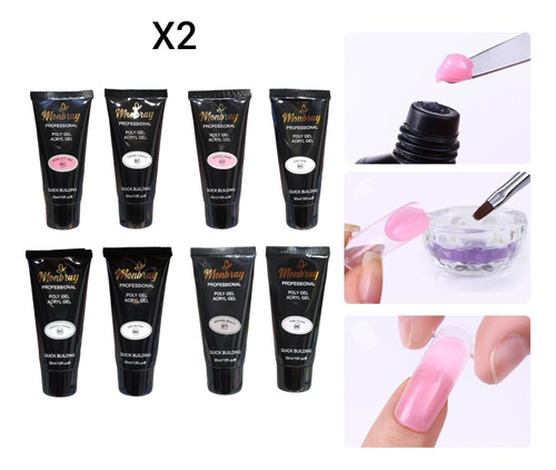 Polygel 30g Acrigel Gel De Construcción Uñas Manicure 