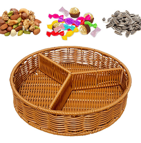 Cesta De Frutas De Ratán Bandeja De Pan Bande 28 Cmx6cm