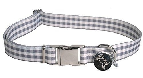 Collar Para Perros Premium Southern Dawg Gingham Grey -