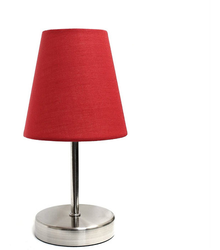 Simple Designs Home Lt2013-red Lampara De Mesa Con Pantalla