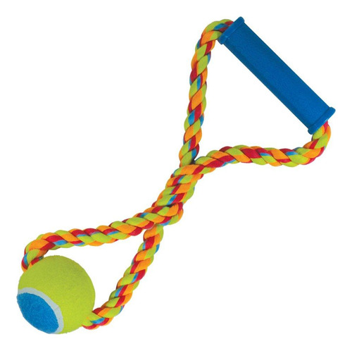 Brinquedo Puxa Bola De Tênis Colorido Para Cães - Tam. Único