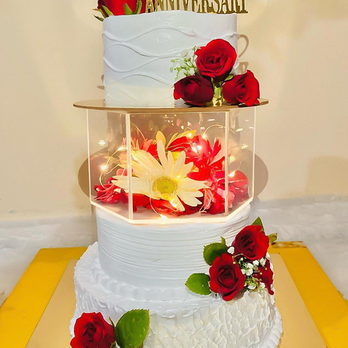 Soporte De Pastel De Acrílico Transparente Cilindro Display