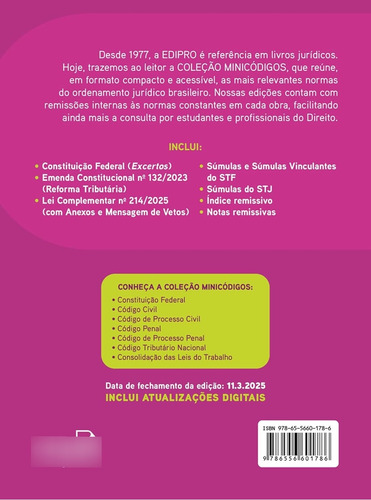 Codigo Tributario Nacional 2025 Atualizado Com O Texto Integral Da Reforma Tributária ( Ibs, Cbs E Is )