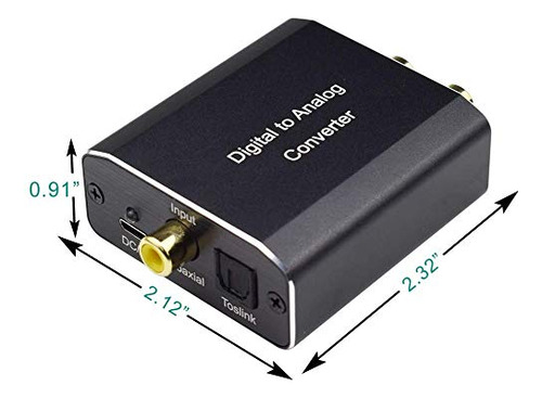 [ Convertidor De Audio Digital A Analogico, Toslink A 3.5 Mm