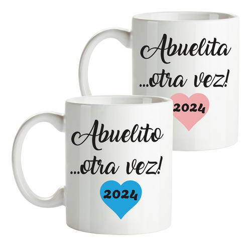 2 Tazas Ceramic Anuncio De Embarazo Seran Abuelitos Otra Vez