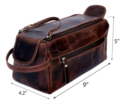 Kit De Viaje De Cuero Dopp, Neceser Para Hombres, Afeitado,