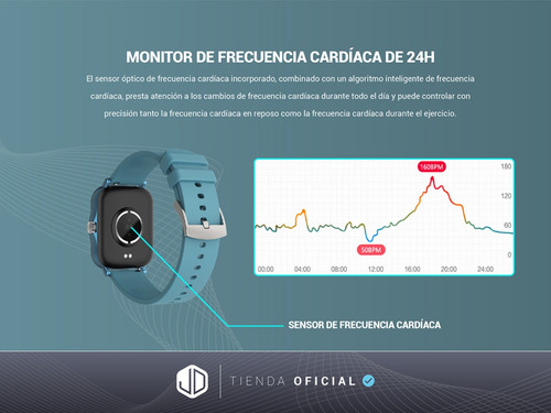 Smartwatch Reloj Inteligente Jd Baires 1.69 Spo2 Azul -*