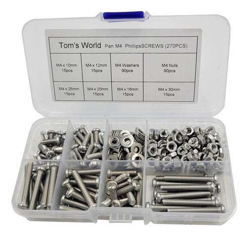 M4-07 X 10 Mm, 12 Mm, 16 Mm, 20 Mm, 25 Mm, 30 Mm Tornillos