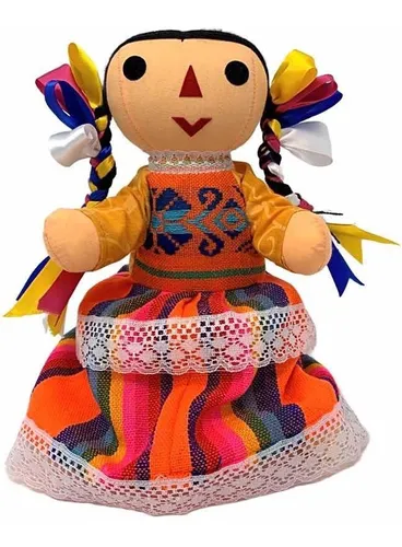 Muñeca Trapo Maria Lele Queretana Artesanal 28 Cm Mexicana