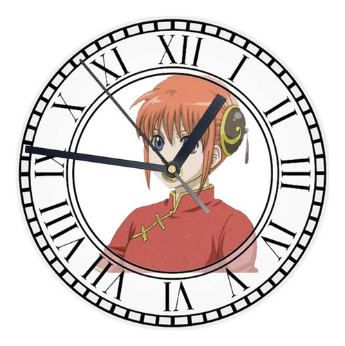 Reloj Redondo Madera Brillante Gintama Mod 49