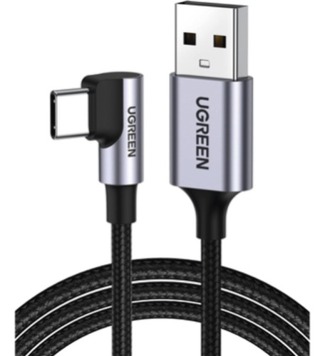 Cable Usb-a A Usb-c | 2 Metros | Conector Con Ángulo Recto