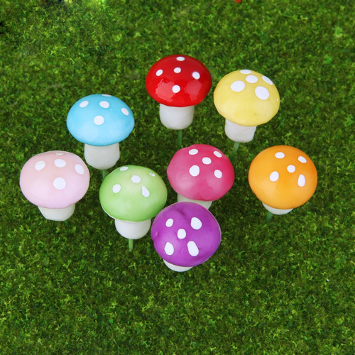 100 Piezas Mini Pvc Setas Casa Miniatura Jardín De Hadas