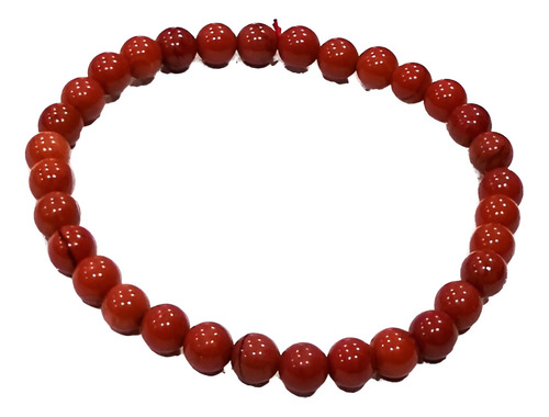 Linda Pulseira Esferas 6mm De Pedra Natural Jaspe Vermelho
