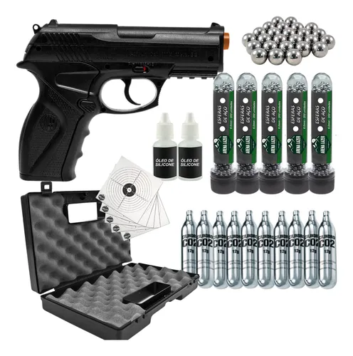 comprar Pistola Airsoft Co2 Super Potente C11 Bom Preço + Acessórios