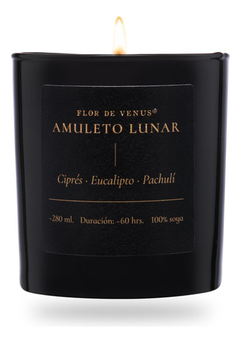 Amuleto Lunar Vela De Soya Aromática Ciprés Eucalipto Pachul