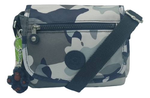 Cartera Morral Kipling Modelo Sabian Color Cool Camo Grey 