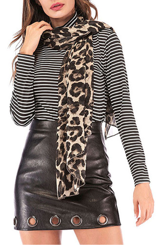 Bufanda Para Mujer Pashmina Beach, Delgada, Estilo Leopardo