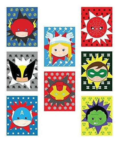 Decoración De La Sala De Juegos Para Niños, Superheros Eigh