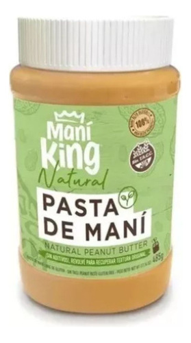 Pasta De Maní Natural X 485grs Sin Tacc Mani King X 12 Un