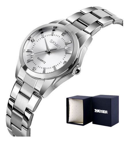 Reloj Analógico De Lujo De Acero Inoxidable Skmei 1620 Diamo