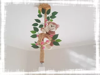 Decoração Quarto Bebe Safári Macaquinho Luminária