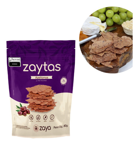 Zaytas Azeitona Lascas Crocrantes Sem Gluten Vegano 80g