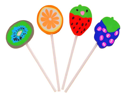 12pz De Gomas Borrador Paleta De Frutas Mixtas Kawaii 