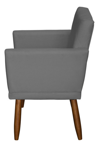 Kit 3 Poltronas Decorativas Para Recepção Consultório Cores Cor Cinza Desenho Do Tecido Suede Liso