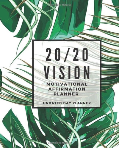 Libro: En Ingles 20/20 Vision Motivational Affirmation Plan