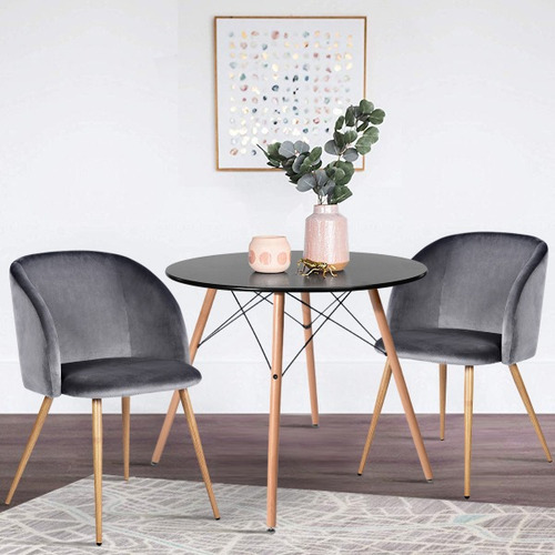 Imagen 7 de 8 de Set De 2 Sillones Silla De Comedor Velvet Terciopelo Ynez Gr