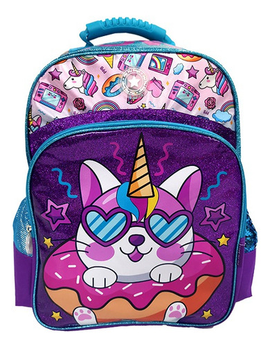 Mochila  16 Gato Unicornio Phi Phi Toys Espalda Violeta