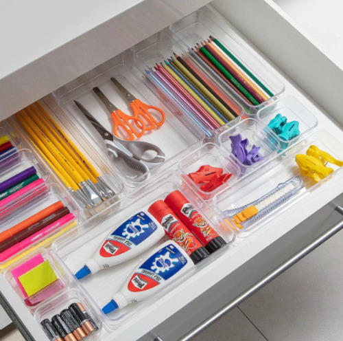 Organizador de Acrílico Multiuso Transparente Gavetas Maquiagem Geladeira – Kit 14 Peças Modular