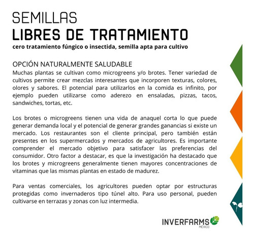 Semilla Libre Tratamiento Mizuna Brote Microgreen 20.6g