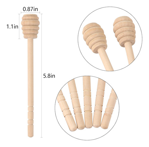 Palitos De Madera Para Miel De 15 Cm, Agitador De Mezcla