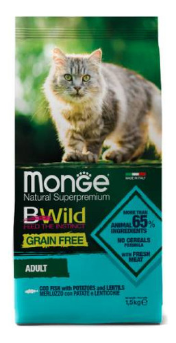 Monge Grain Free BWild Adult 1.5kg merluza