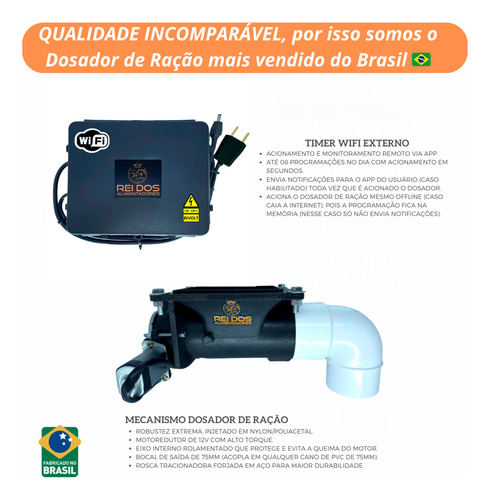Alimentador Automatico Para Camarão Com Timer Wifi Externo