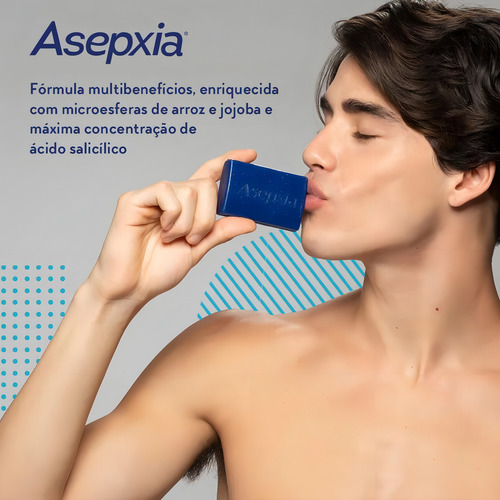 Asepxia Sabonete Antiacne Esfoliante Ação Anticravos 80g