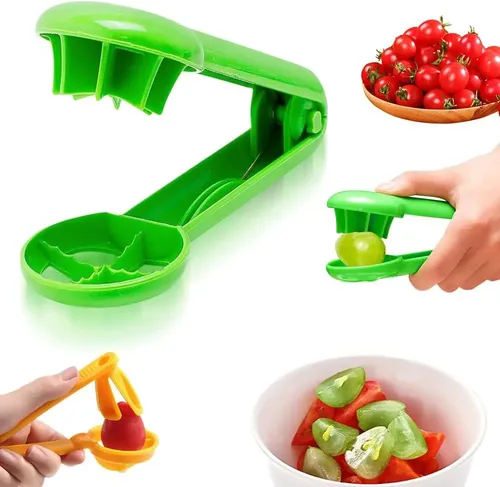 Cortador De Tomates Cherry Y Uvas – 2 Piezas, Acero Inoxidable Y Seguro