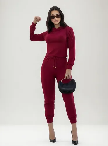 Conjunto Feminino Moletinho Manga Longa Cintura Media