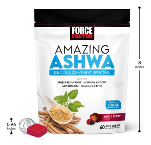 Force Factor Amazing Ashwa Ashwagandha 120 Masticables