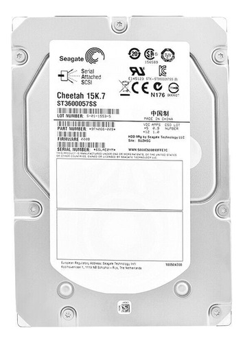 Hd Sas Seagate Cheetah 15k.7 3.5 ST3600057SS de 600 GB, color plateado