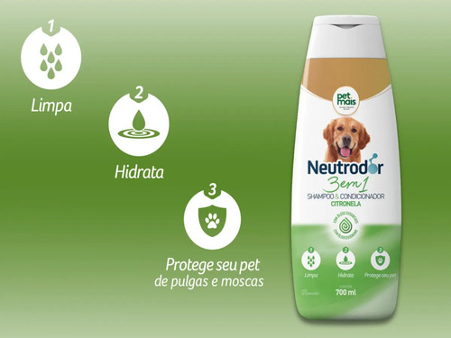Shampoo para Cachorro 3em1 Neutrodor Citronela Petmais