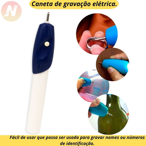 Caneta Gravadora Objetos Metal Madeira Vidros Uso De Pilhas