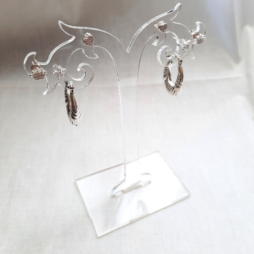 Imagen 2 de 8 de Exhibidor Para Aros Colgantes Pasantes Acrilico 3mm Joyeria