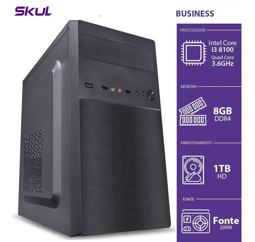 Computador Business B300 - I3-8100 3.6ghz 8gb Ddr4 Hd 1tb Hd