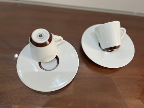 2 Xícaras Nespresso Ritual Andreé Putman Made In Portugal Branca Base Marrom Liso (Usado)