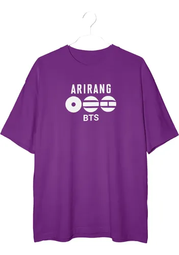 Camiseta Feminina Bts 2026 Arirang Roxo World Tour New Album