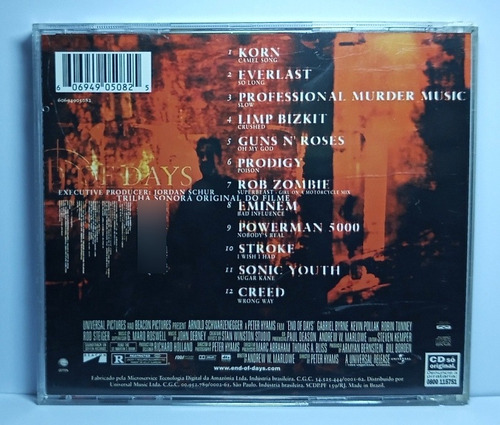 Trilha Sonora End Of Days Cd Nac Guns N Roses Eminem Korn (Usado)